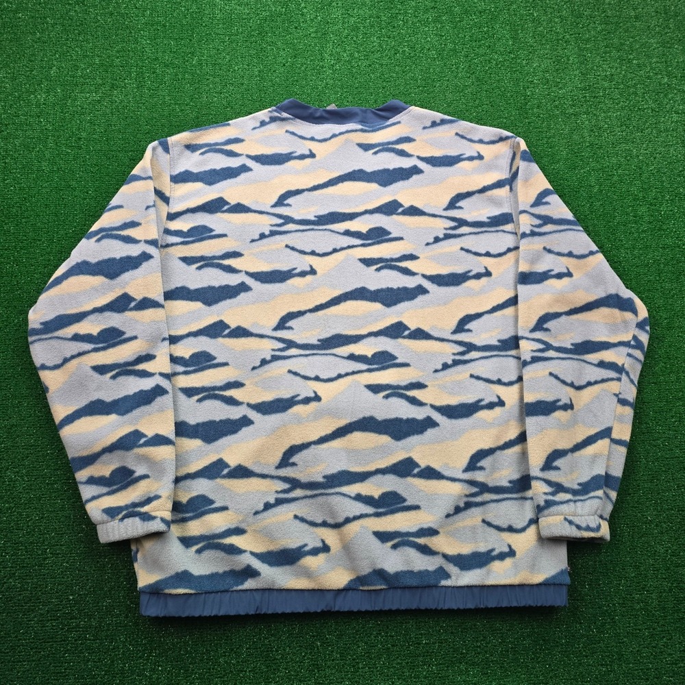 Adidas Sweatshirt Mens XL Blue Mountain Camo Textured Pullover Golf Fleece - Picture 8 of 8